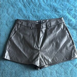 ASOS Tailored High Waist Vegan Leather Shorts